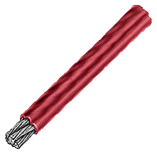 WIRE ROPE ø3.2 (4mm)  RED PVC SHEATH 50m