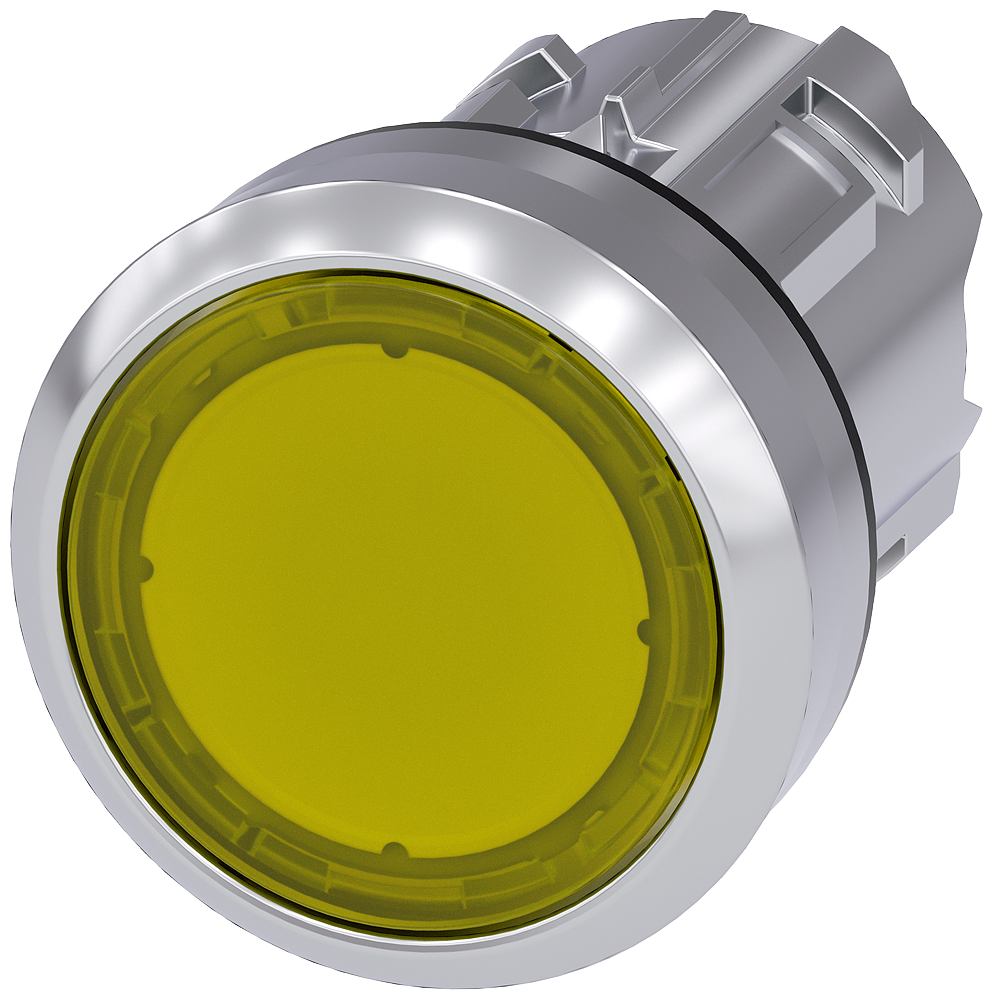 P/BUTTON ø22M FLAT ILLUM YE