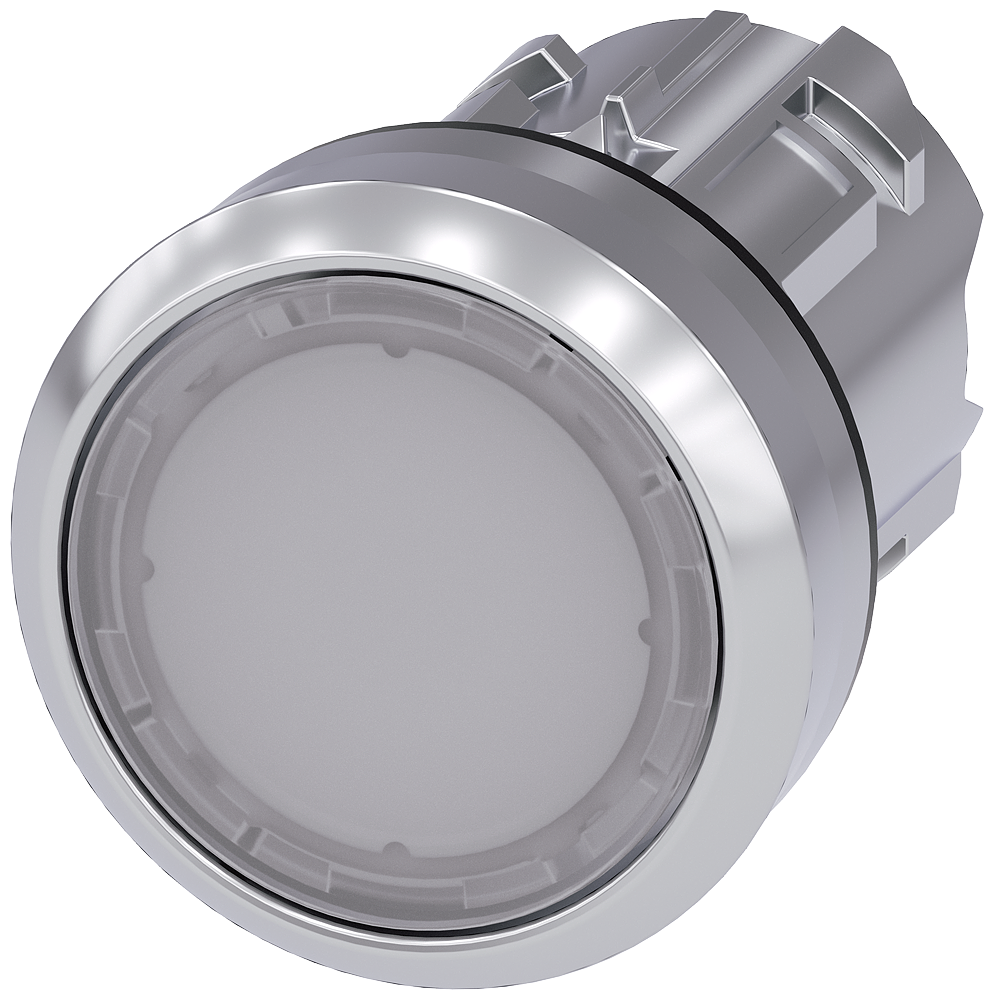 P/BUTTON ø22M FLAT ILLUM WH